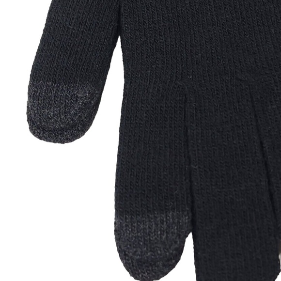 We Texting Touchscreen Gloves 2 Pair Warm Winter Stretchy Knit Black OS Unisex - Picture 3 of 16